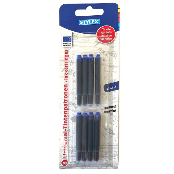 STYLEX Universal-Tintenpatronen 8 Stk. blau