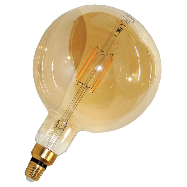 LED-Globe E27, 4W Filament G200 XXL-Kugellampe, warmweiß Gold