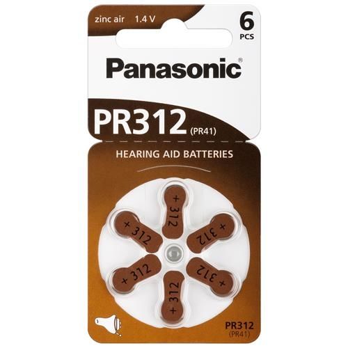 Hörgerätebatterie Panasonic 6 Stück V 312