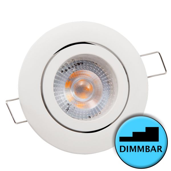 LED Einbaustrahler 5W, schwenk- & step-dimmbar, weiß