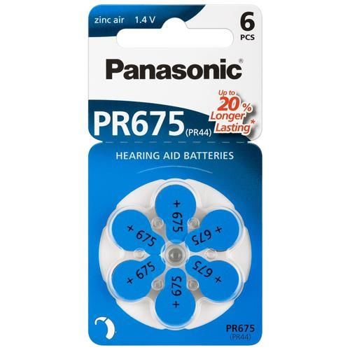 Hörgerätebatterie Panasonic 6 Stück V 675