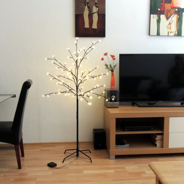 LED Baum, 96 LED-Blüten, 150cm Höhe, Batterienbetrieb