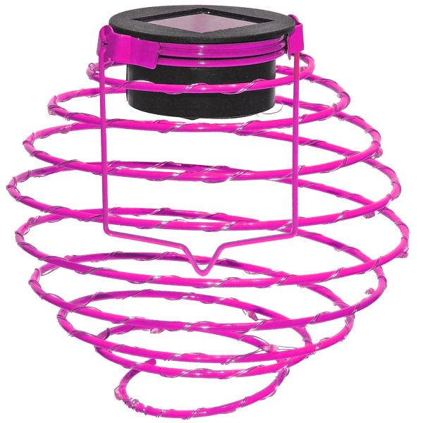LED XL Solar Spiral-Laterne pink 35 LED, Ø22cm