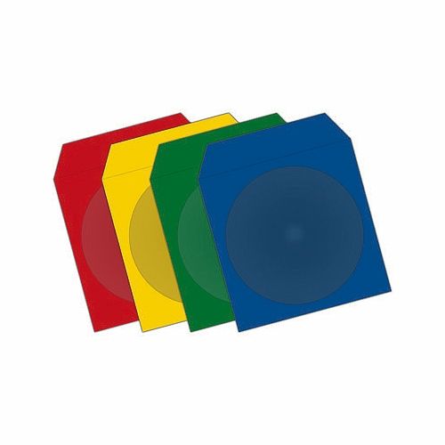 CD-Hüllen, 100 Stück, MediaRange, Papiertasche, farbig sortiert