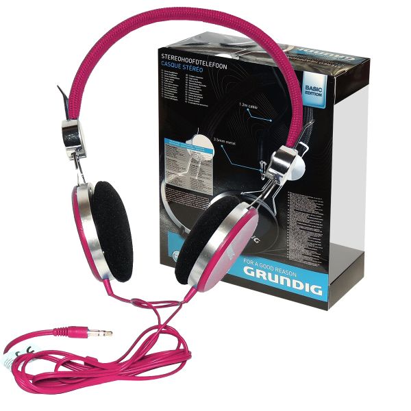 Grundig Stereo-Kopfhörer, Basic Edition, pink