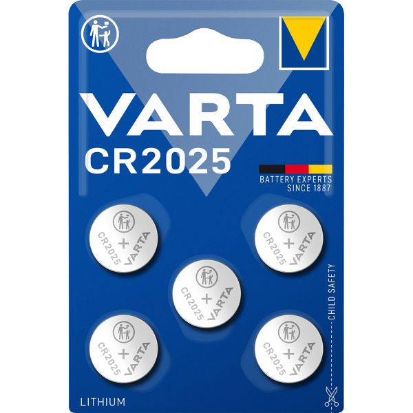 Lithium-Knopfzelle VARTA CR2025 5er Set