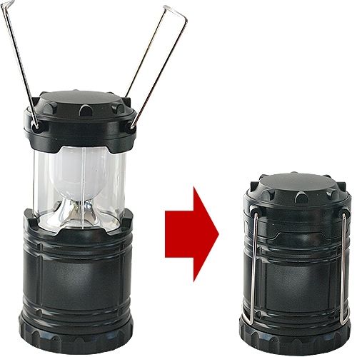 Camping- / Hänge-Lampe, helles LED Rundum-Licht, kompakt zusammen schiebbar