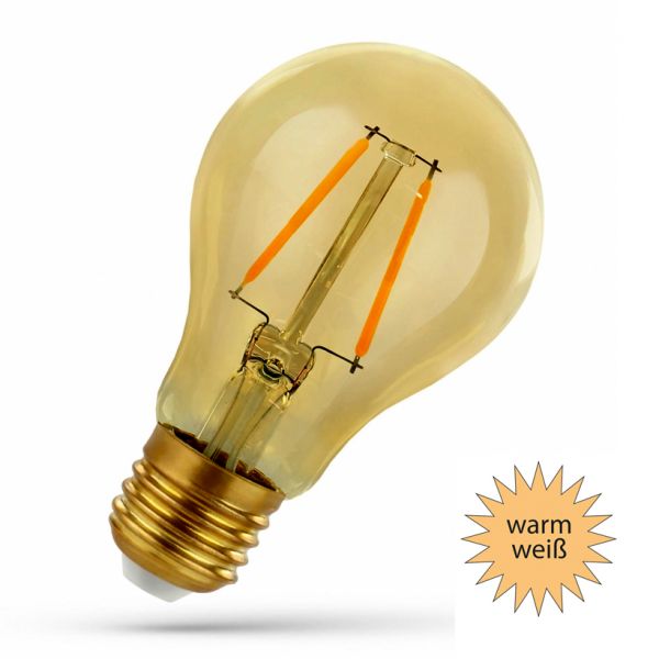 LED Birne E27 5W Filament, warmweiß gold