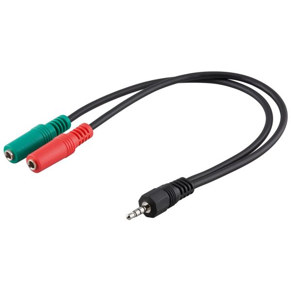 PC Headset Adapter-Kabel 3,5mm AUX 4-/3 polig