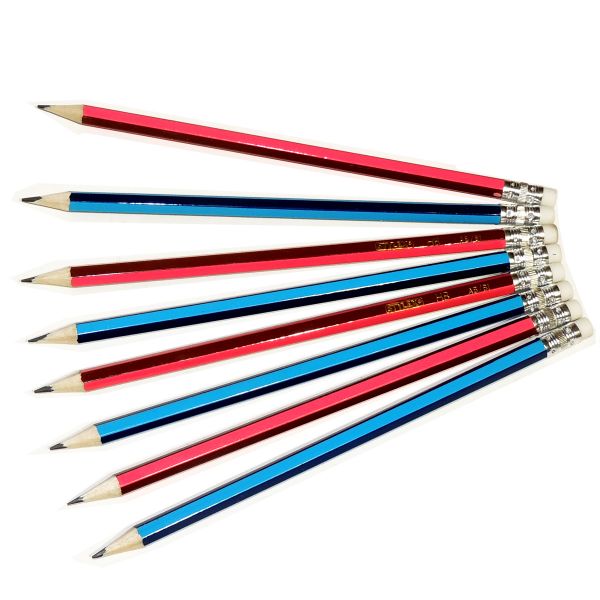 8 Bleistifte mit Radiergummi, HB, holzfrei